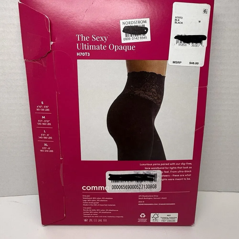 Commando The Sexy Ultimate Opaque Tights In Black Sz M New
